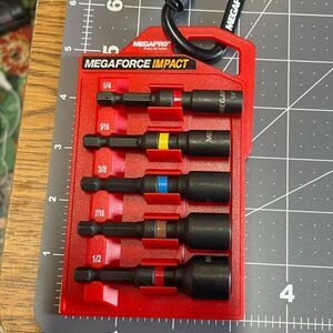 MegaPro 9BP-I-HNDA 2" Impact Nutsetter Set Imperial 1/4" 5/16" 3/8" 7/16" NEW